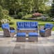 Option Brown Wicker & Blue cushion
