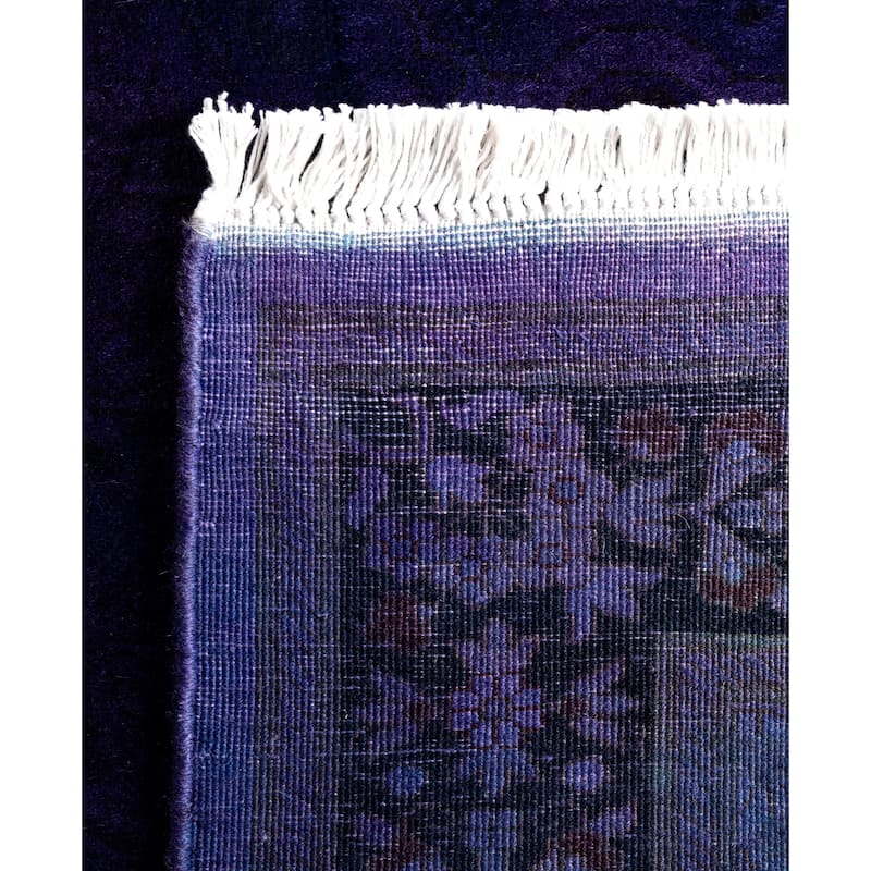 Overdyed One-of-a-Kind Hand-Knotted Area Rug - Purple - 2' 9" x 17' 8"