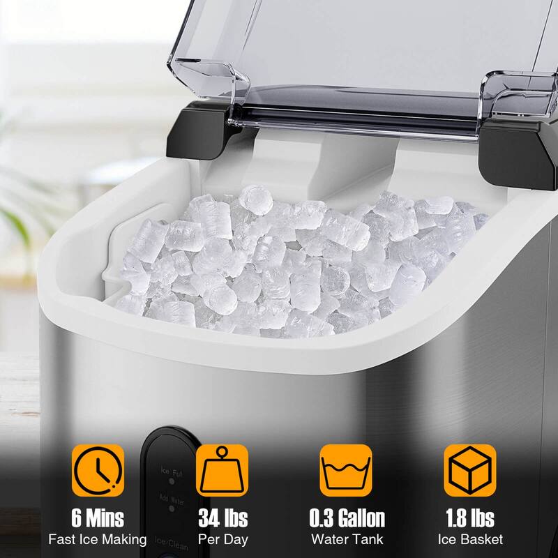 Costway Countertop Ice Maker with Soft Chewable Pellet Ice Ready in 6 - See Details