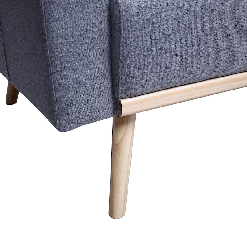 Linen Upholstered Loveseat with 2 Pillows