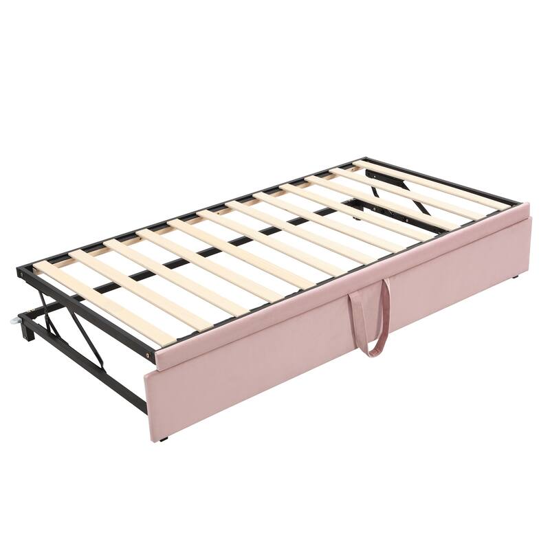 Upholstered Sofa Bed with Pop-Up Bed Frame