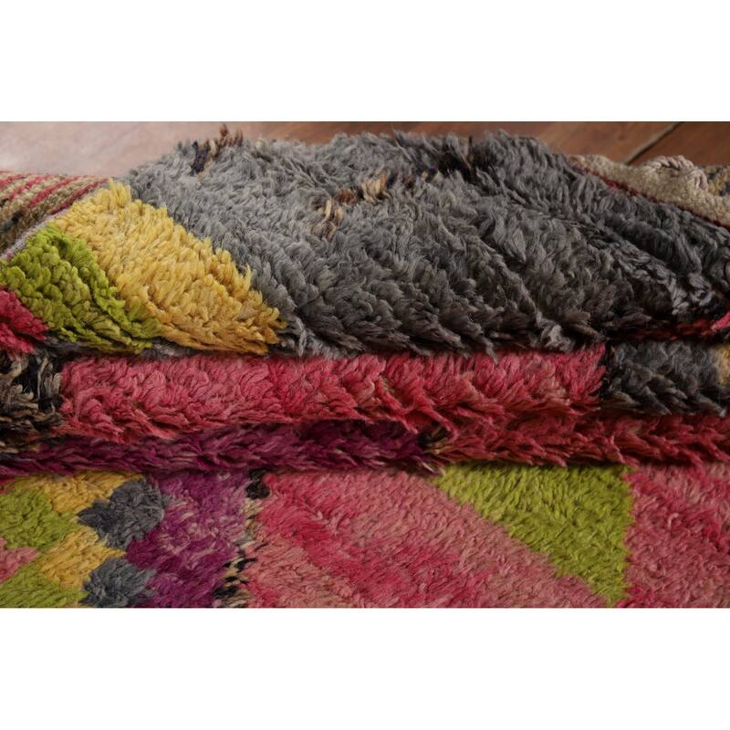 Plush Colorful Moroccan Oriental Area Rug Handmade Wool Carpet - 8'0" x 10'10"