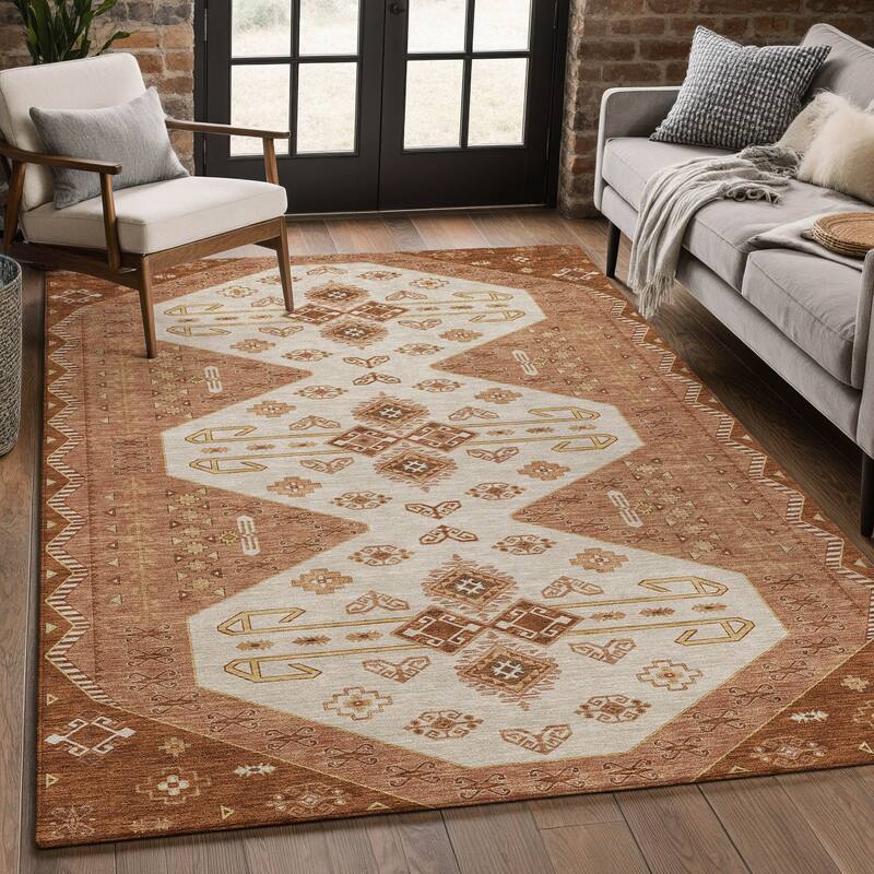Machine Washable Indoor/ Outdoor Global Hiawatha Chantille Rug
