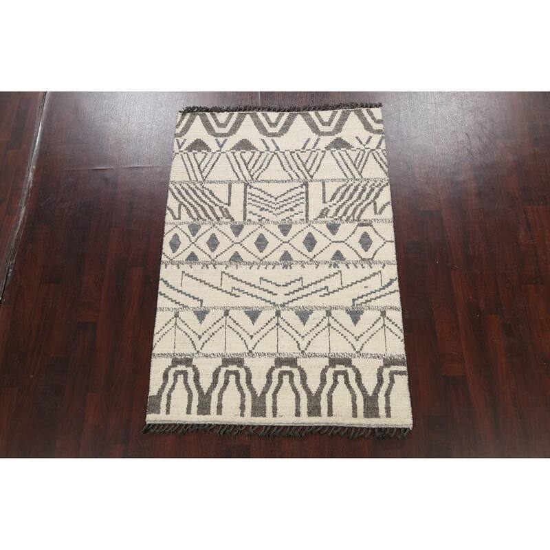Vegetable Dye Tribal Oriental Moroccan Berber Area Rug Wool Handmade - 4'5" x 6'5"