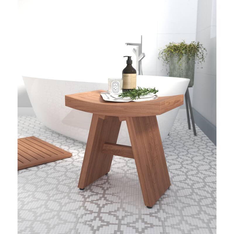 18" Asia Artisan Teak Shower Bench