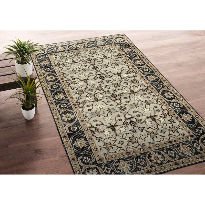 Herrera collection, HRA, Handmade, Kaleen, indoor-outdoor area rug - 3' x 5' - Oatmeal