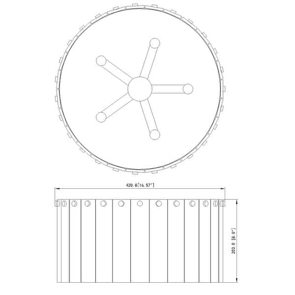 Z-Lite 1943F16 Glacier 5 Light 17" Wide Flush Mount Drum Ceiling