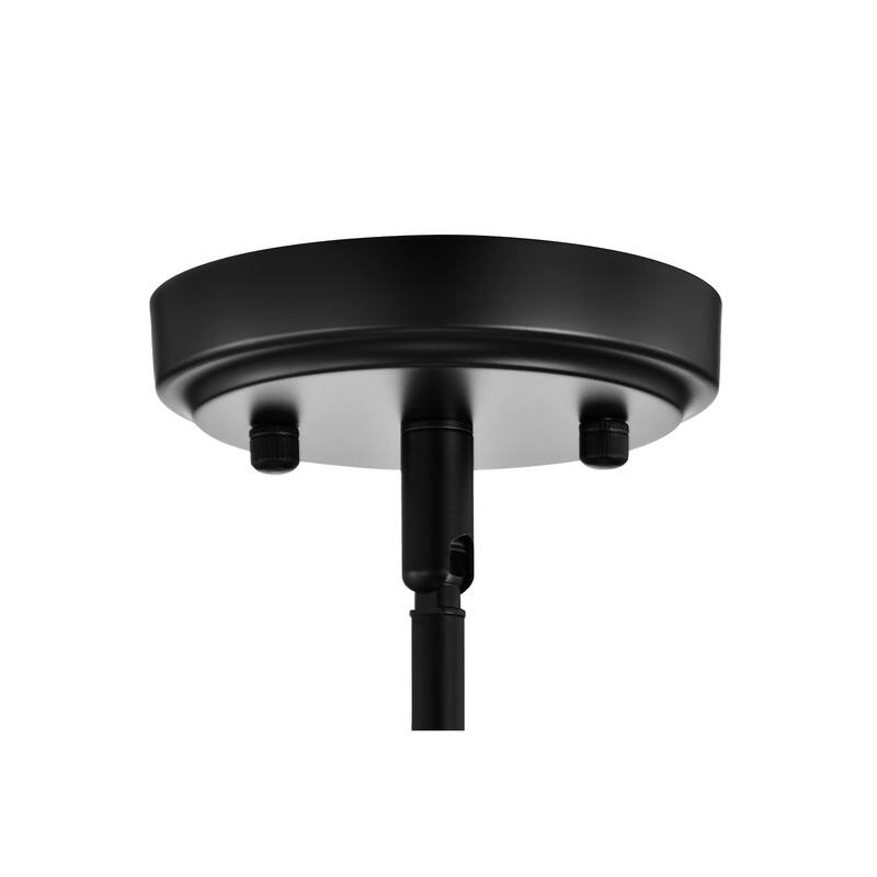 Matte Black/Chrome 1-Light 8 inch Pendant with Clear Glass Shade