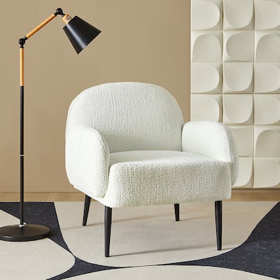 Abe Modern Boucle Accent Chair with Adjustable Metal Legs by HULALA HOME