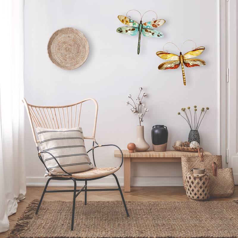 Dragonfly Wall Decor Blue And Pearl