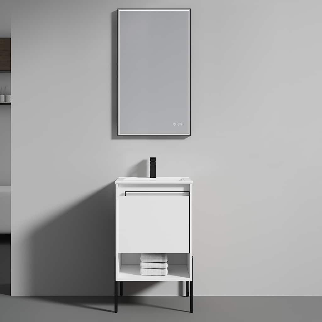 Blossom Turin 20 Inch Freestanding Bathroom Vanity with Ceramic Sink