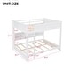preview thumbnail 7 of 15, Vintage Modern Queen over Queen Wood Bunk Bed with Built-In Ladder,Storage Cabinets and USB Ports,Full-Length Guardrail