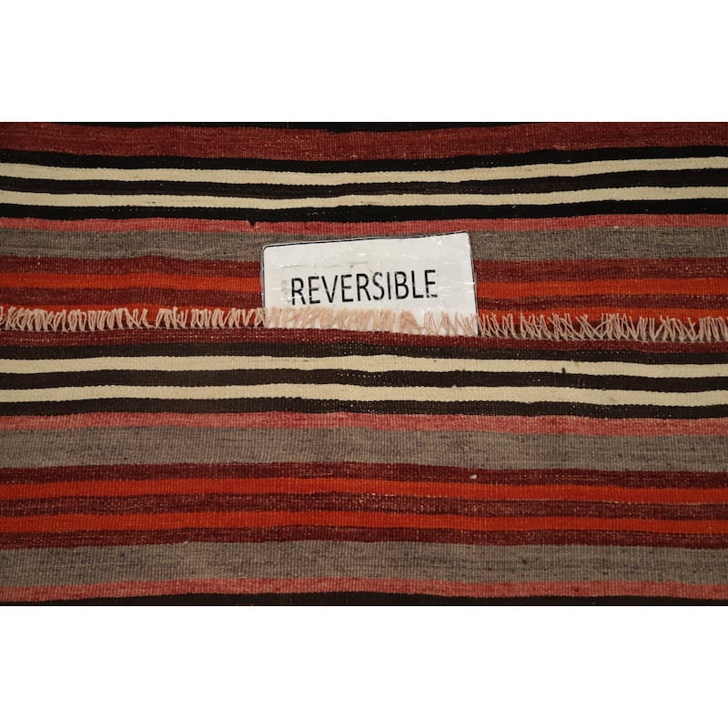 Hand Woven Oriental 100% Wool Carpet Southwestern Geometric Multi-Colored Kilim Area Rug - 9' 3'' X 5' 3''