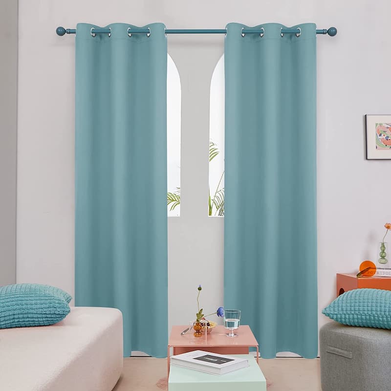 Deconovo Solid 42 Width Curtain Panel (1 Panel) - 42x84 Inch - Light Blue