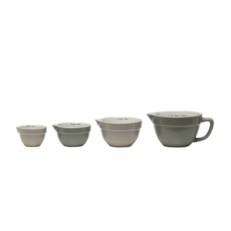 Batter Bowl Shaped Measuring Cups (Set of 4 Sizes) - Grey