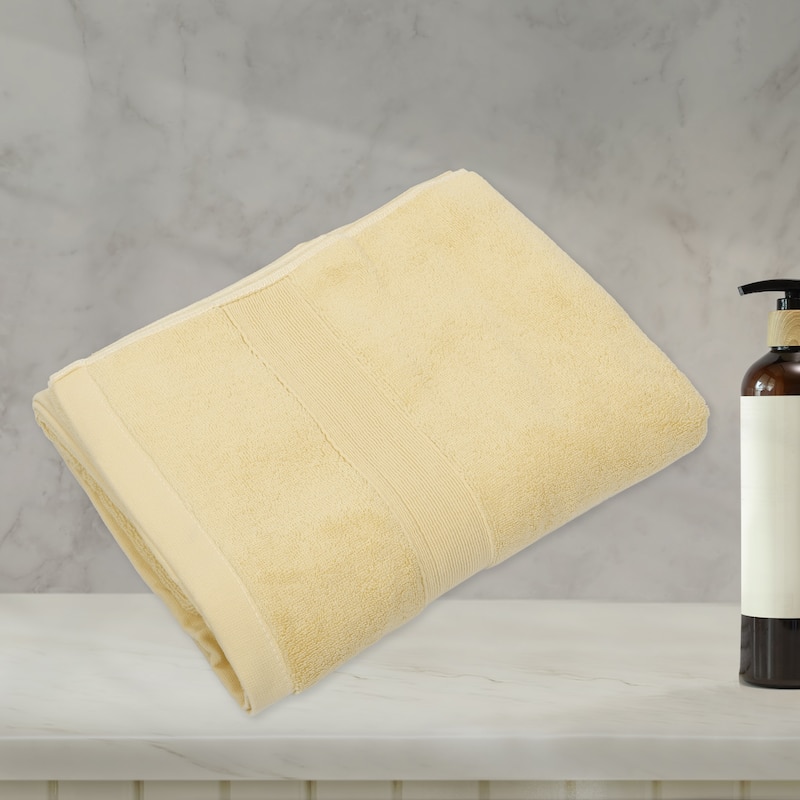 1 Pcs Cotton Bath Towel, Plain Soft Absorbent Cotton Bath Towel, 27.56" x 55.12" - Khaki
