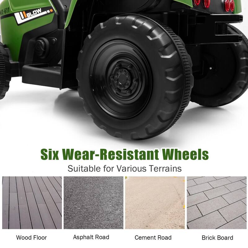 12V Rechargeable Battery Kids Ride-On Tractor with Trailer and Parental Remote Safety Belt - 53" x 20" x 20.5"