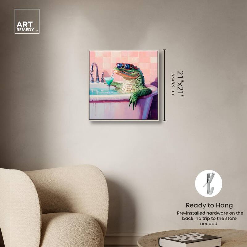 Cocktail Croc II Canvas by Art Remedy
