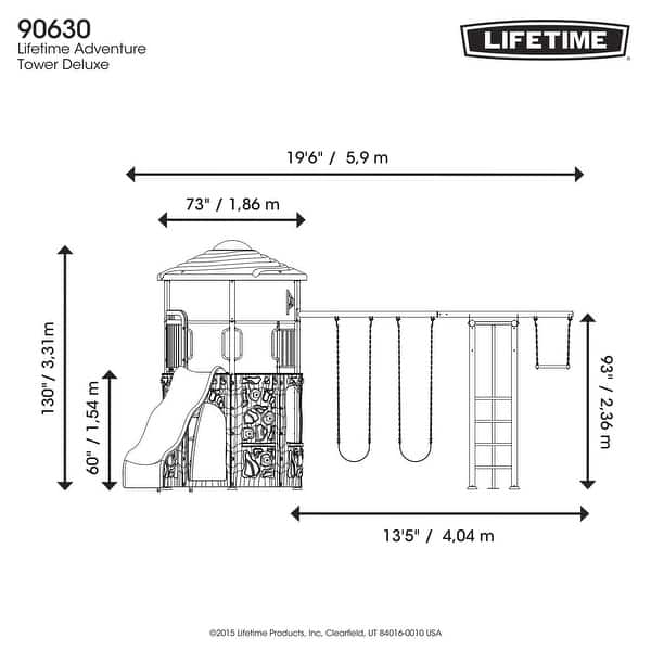 dimension image slide 0 of 2, Lifetime Adventure Tower with Monkey Bars