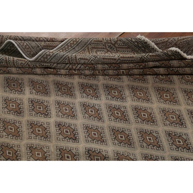 All-Over Geometric Turkoman Persian Vintage Rug Handmade Wool Carpet - 6'5"x 9'3"