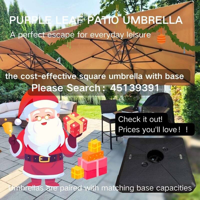 PURPLE LEAF 11ft Square Cantilever Umbrellas with Tilt-and-Crank with Base