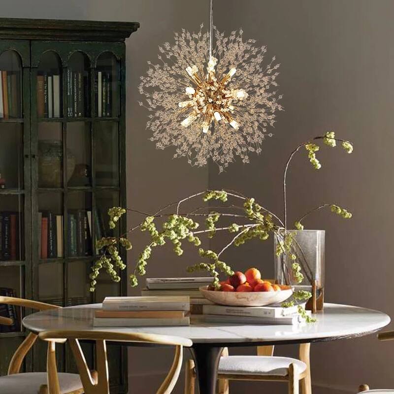 9 - Light Modern Metal Sputnik Pendant with Crystal Chandelier