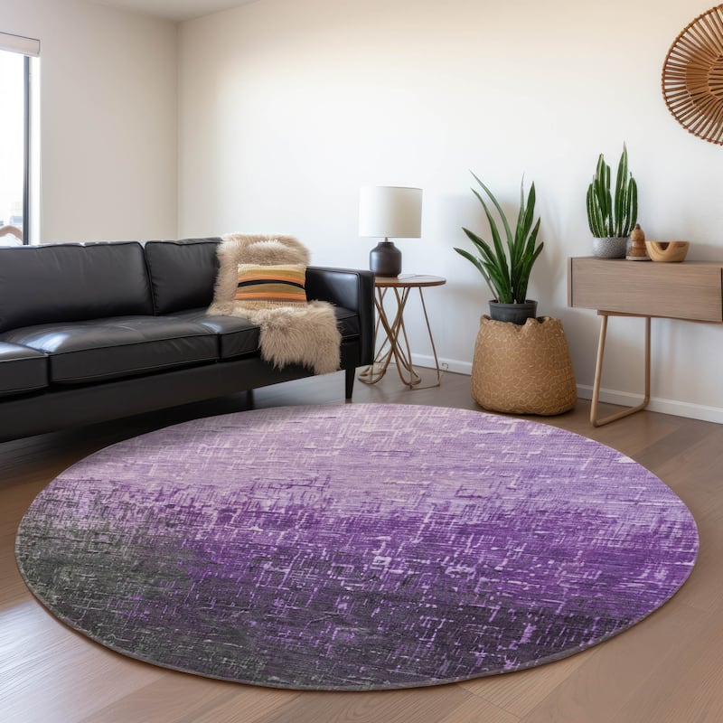 Premium Washable Super Soft Casual Ombre Mayfield Rug - Purple - 8' x 8'