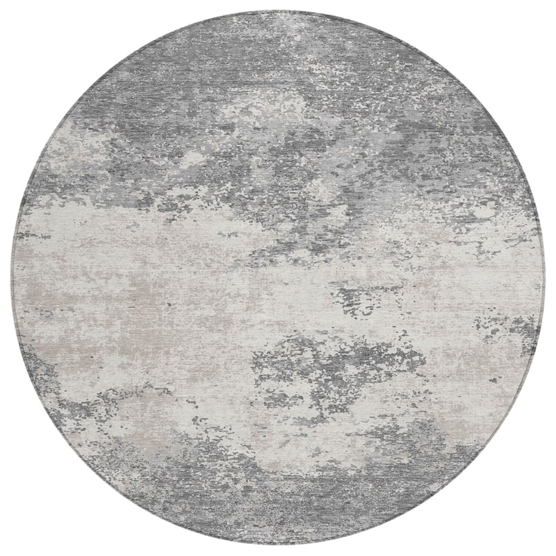 Machine Washable Indoor/ Outdoor Abstract Pixels Chantille Rug