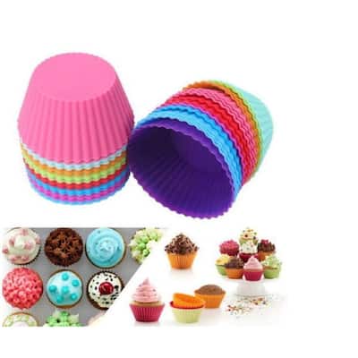 12 Silicone Cake Muffin Cupcake Liners