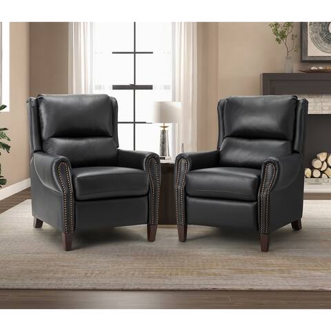 Alicia 32.68" Wide Genuine Leather Manual Recliner Set of 2
