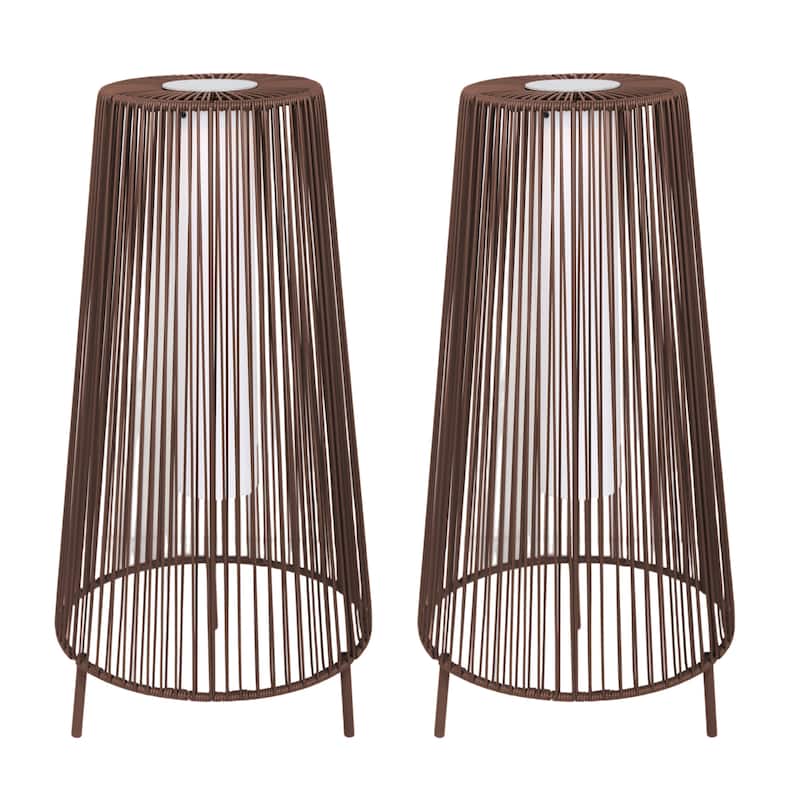 2 Pack Patio Floor Lamp Waterproof Solar Light