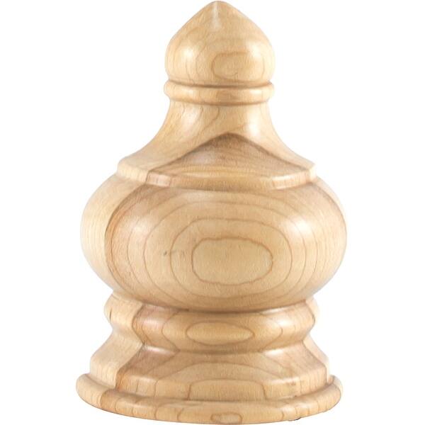 slide 1 of 1, Hardware Resources Finial with Decorative Styling, 3-1/2"H x 2-1/4"W x Natural Oak