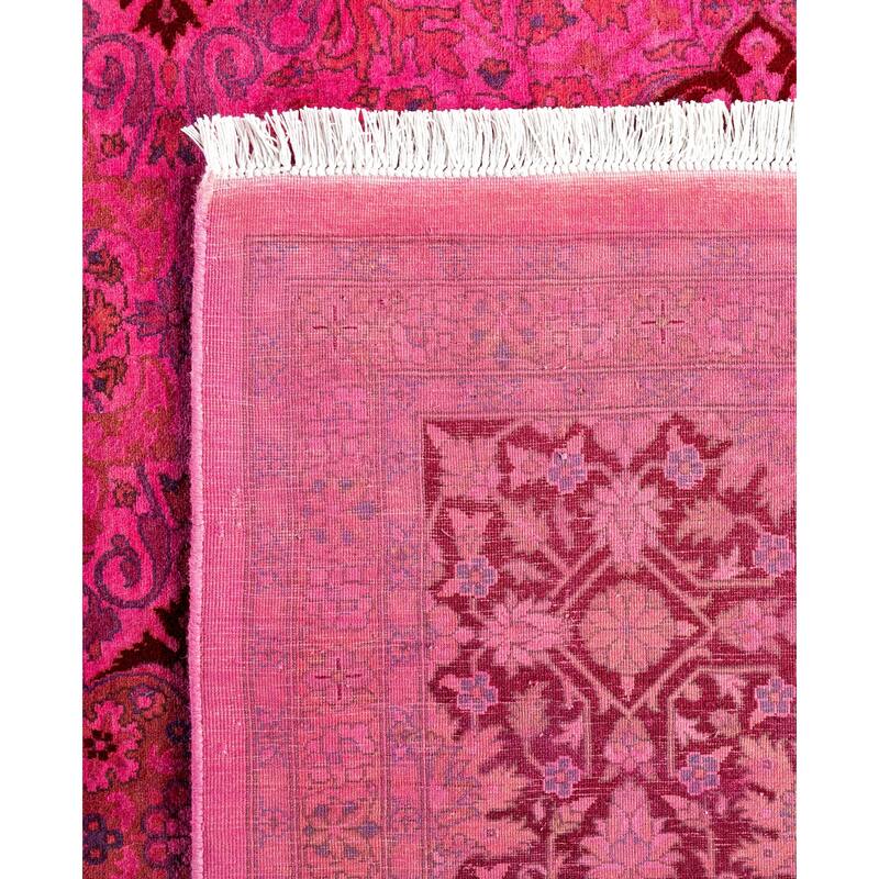 Overdyed One-of-a-Kind Hand-Knotted Area Rug - Pink - 9' 1" x 18' 10"