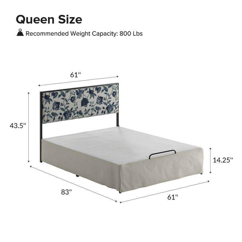 Oliver Modern Washable Slipcover Bed Upholstered Metal by HULALA HOME
