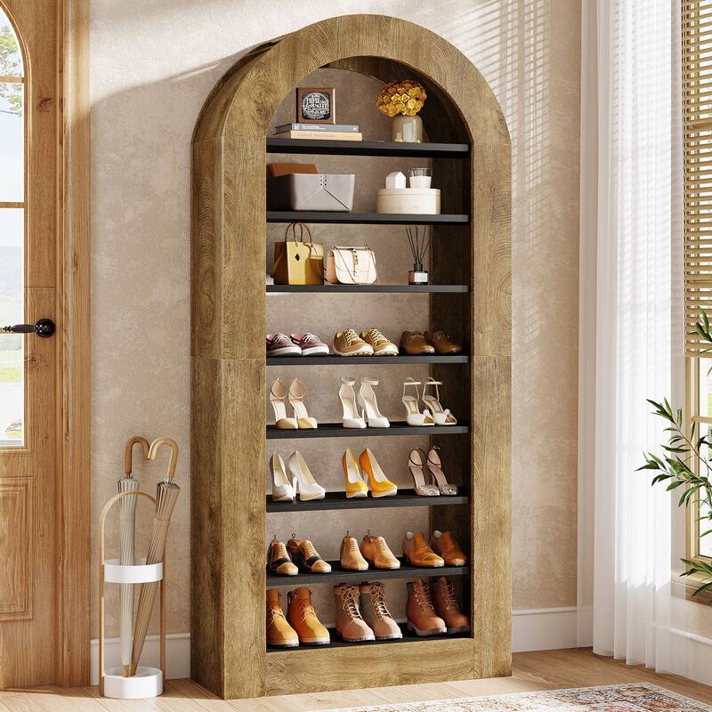 8-tier Arched Shoe Rack, 70.9" Tall Freestanding Shoe Storage Cabinet