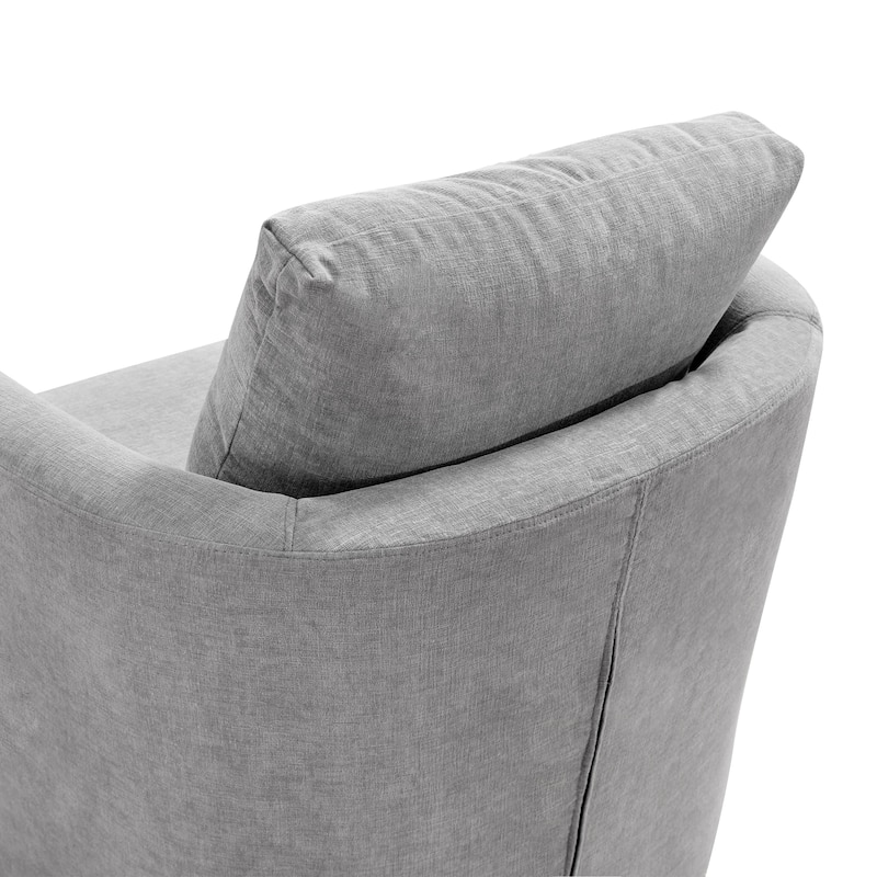 Modern Chenille Upholstered Swivel Accent Barrel Chair Set Modern Swivel Armchair for Living Room