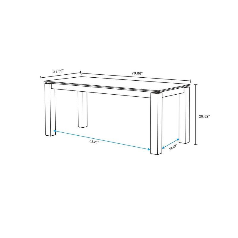 Manhattan Comfort Rockaway Colbert Modern 70.86 Solid Wood Dining Set