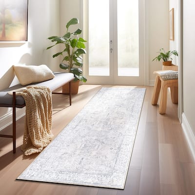 World Rug Gallery Vintage Inspired Distressed Machine Washable Area Rug