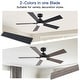 preview thumbnail 34 of 69, YUHAO Kaleido 52 in. Indoor Matte Black 3-Colors Integrated LED 6-Speeds Ceiling Fans with Dual-Finish Blades and Remote Control