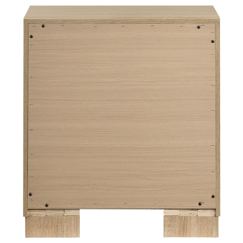 Arielle 2-drawer Bedroom Nightstand with Casters Light Oak