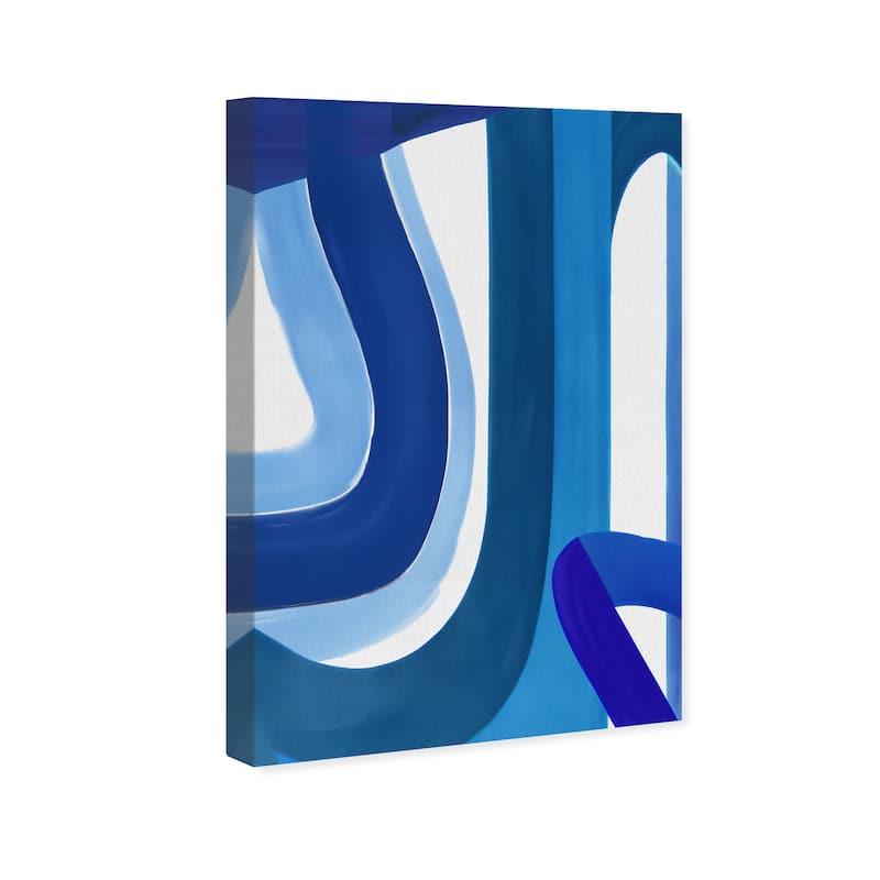 Wynwood Studio Canvas Abstract Greek Waves II Blue and Modern & Contemporary Wall Art Canvas Print