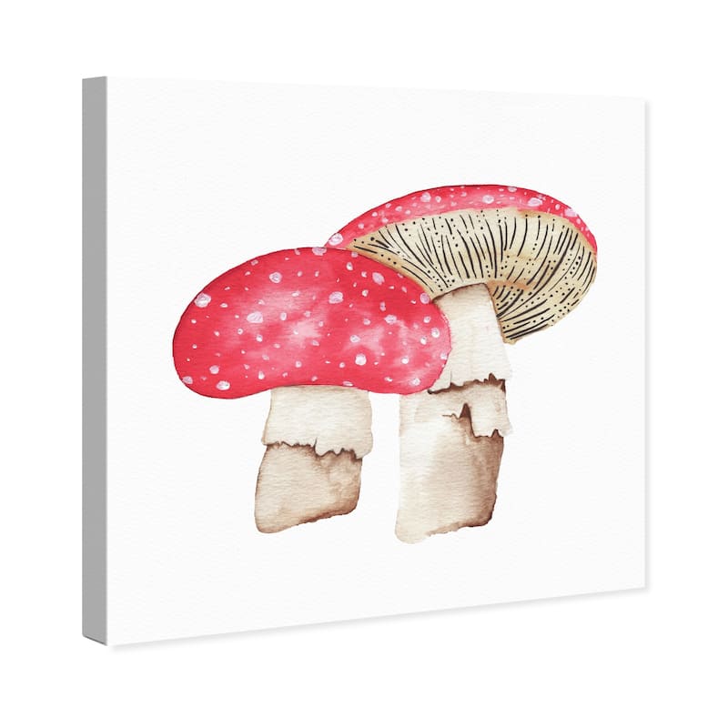 Wynwood Studio 'Pastel Mushrooms' Food and Cuisine Wall Art Canvas Print Vegetables - Red, White