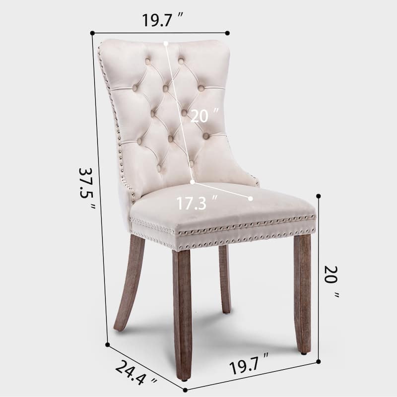 Modern Tufted Velvet Side Dining Chairs (Set of 4)