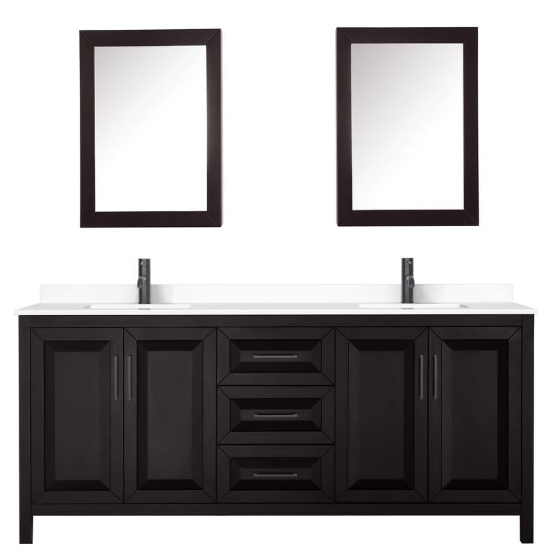 Wyndham Collection Daria 80" Free Standing Double Basin Vanity Set