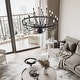 preview thumbnail 29 of 29, Modern Farmhouse Candle Chandelier Black Large Wagon Wheel Chandeliers