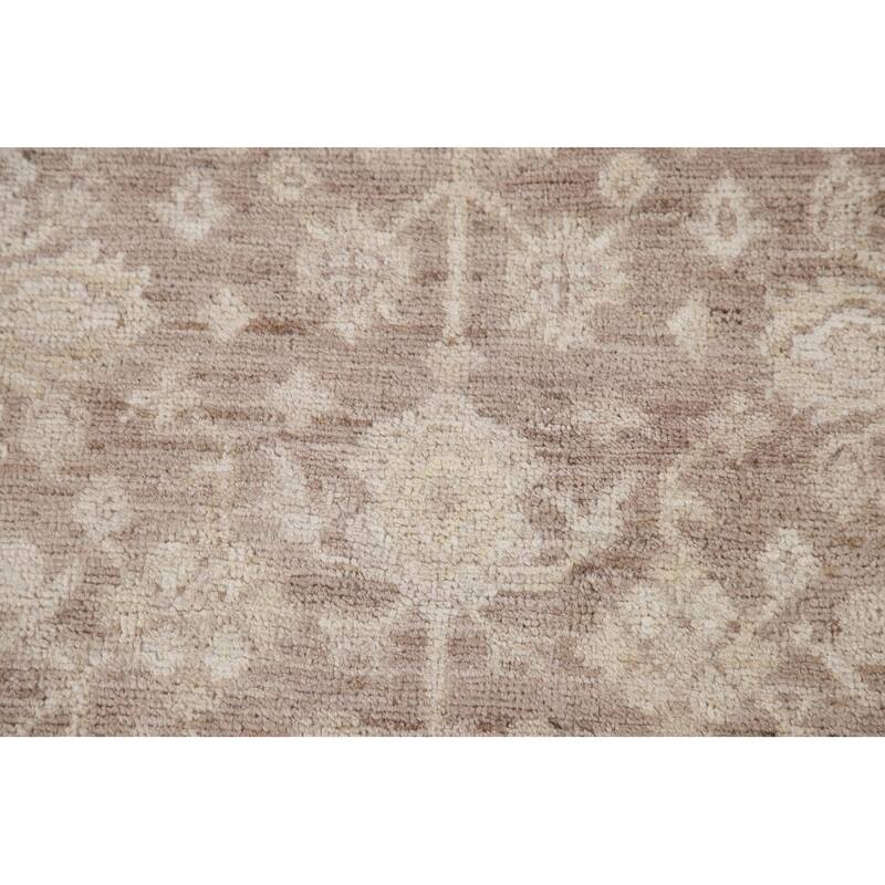 Hand Knotted Oriental 100% Wool Carpet Transitional All-Over Brown Oushak Area Rug - 6' 0'' X 3' 7''