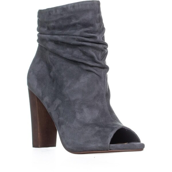 open toe gray booties