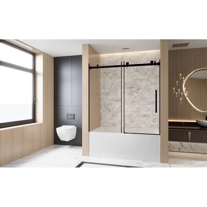GDFStudio - Everett Frameless Single-Sliding Shower Door
