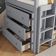 preview thumbnail 12 of 10, Twin Loft Bed w/ Stroage Case & Drawer Cabinet, Shelf Cabinet, Pulling - Out Desk, Rubber Wood Loft Bed w/ Ladder, White