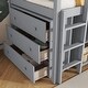 preview thumbnail 7 of 18, Twin Size Low Loft Bed with 3 Drawers,Shelf Cabinet and Pull Out Desk